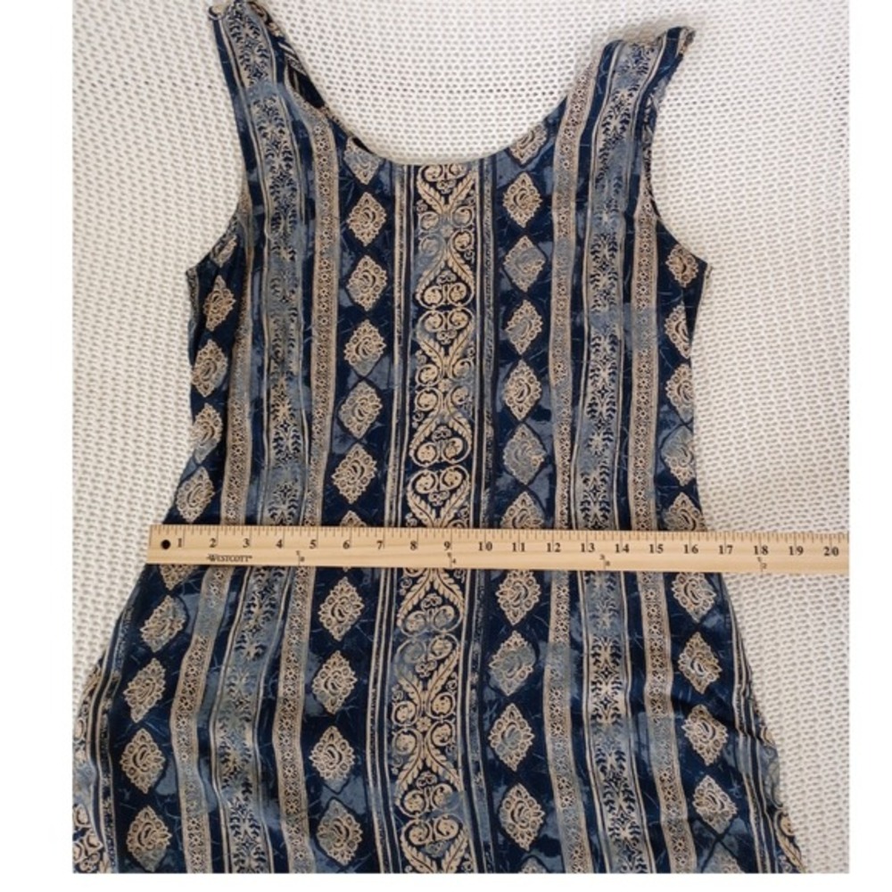Marks & Spencer Vintage Maxi Dress Blue Paisley Boho Effortless Sleeveless M - Picture 10 of 16